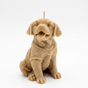 Vela de cera de abeja natural – Figura Perro Cachorro (Labrador / Golden)