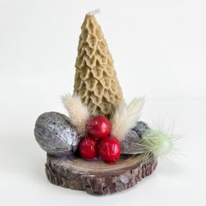 Vela de cera de abeja con Centro decorativo