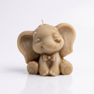 Vela de cera de abeja natural – Figura Elefantito con pajarita